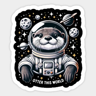 Otter Space Explorer Sticker